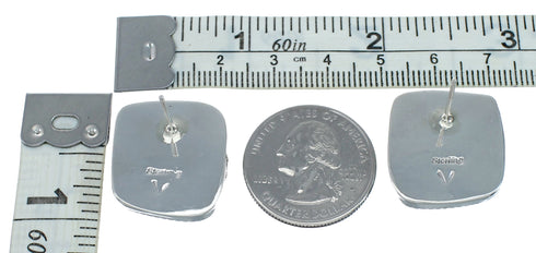 Navajo Turquoise Sterling Silver Post Earrings X11427