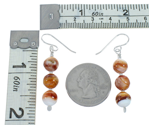 Genuine Sterling Silver Oyster Shell Bead Hook Dangle Earrings X11428