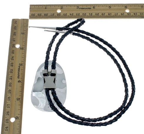 Navajo Genuine Sterling Silver And Pink Quartz Bolo Tie X11432
