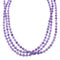 Native American Amethyst Sterling Silver 3-Strand Bead Necklace X11430