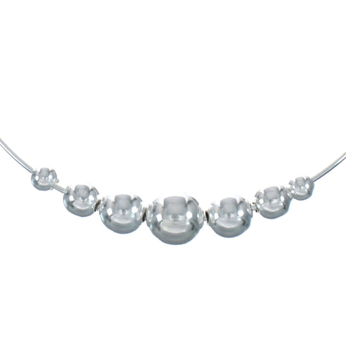 Sterling Silver Collar Bead Necklace X11433