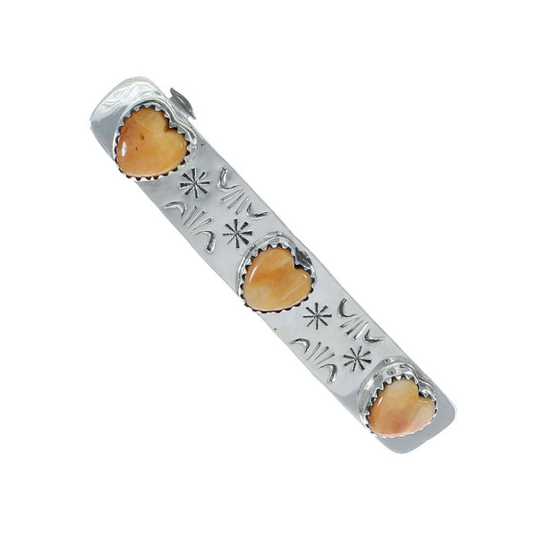 Navajo Heart Oyster Shell Sterling Silver Hair Barrette X11447