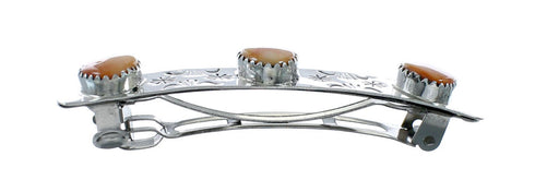 Navajo Heart Oyster Shell Sterling Silver Hair Barrette X11447