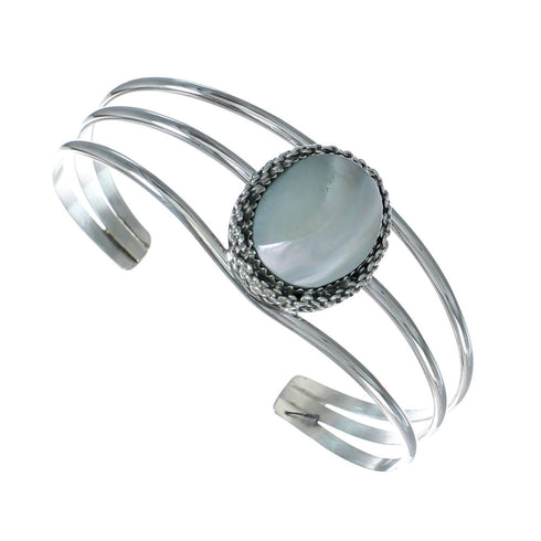 Mother of Pearl Sterling Silver Navajo Cuff Bracelet X11448