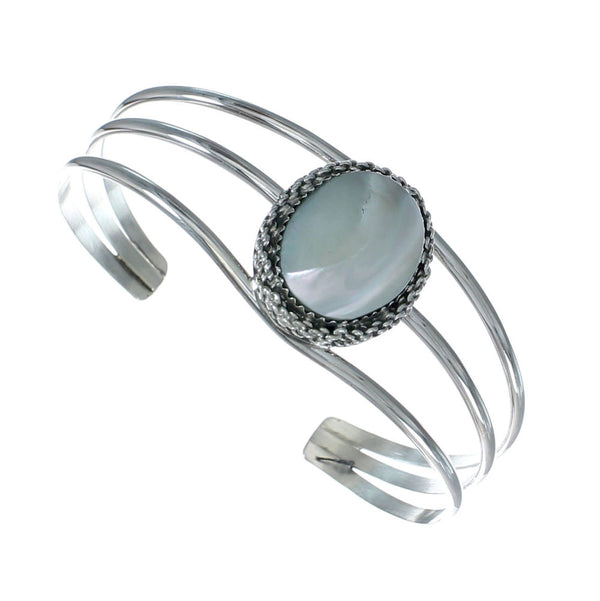 Mother of Pearl Sterling Silver Navajo Cuff Bracelet X11448