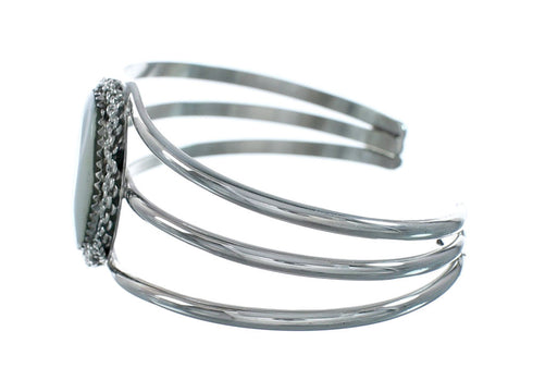 Mother of Pearl Sterling Silver Navajo Cuff Bracelet X11448
