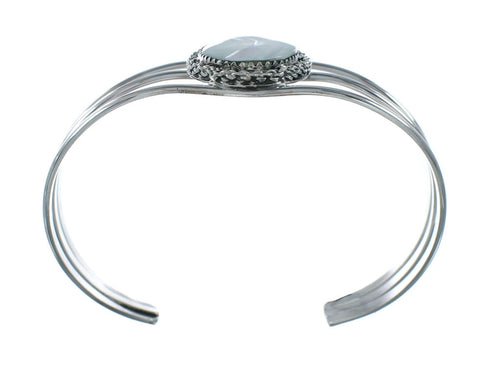 Mother of Pearl Sterling Silver Navajo Cuff Bracelet X11448