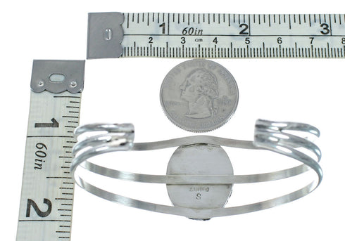 Mother of Pearl Sterling Silver Navajo Cuff Bracelet X11448