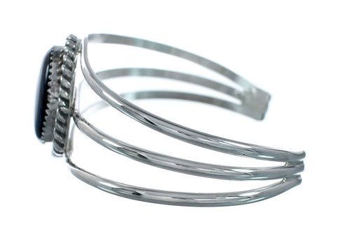 Onyx Authentic Sterling Silver Navajo Cuff Bracelet X11452