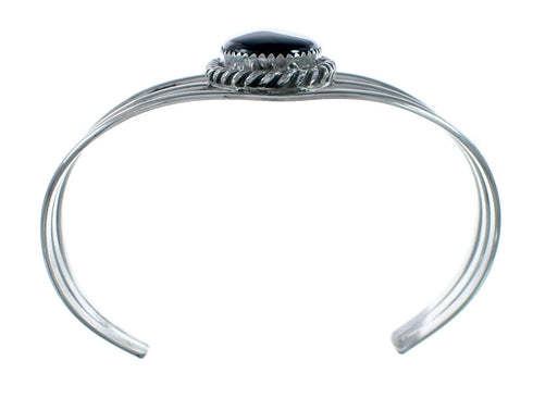 Onyx Authentic Sterling Silver Navajo Cuff Bracelet X11452