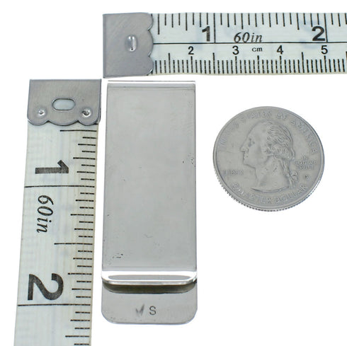 Mother Of Pearl Sterling Silver Navajo Money Clip X11455