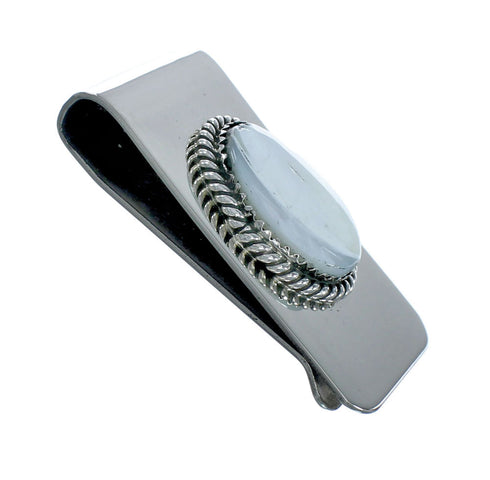 Mother Of Pearl Sterling Silver Navajo Money Clip X11456