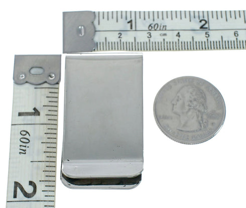 Mother Of Pearl Sterling Silver Navajo Money Clip X11456