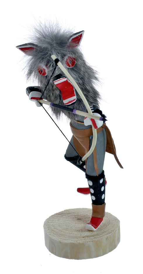 Native American Gray Wolf Kachina Doll NX11480