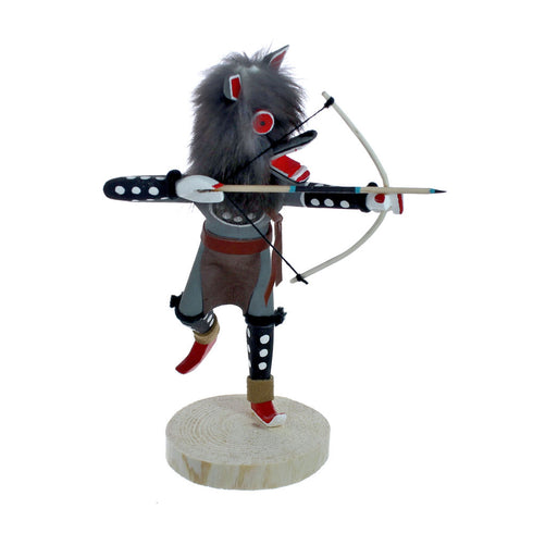 Navajo Native American Gray Wolf Kachina Doll NX11481