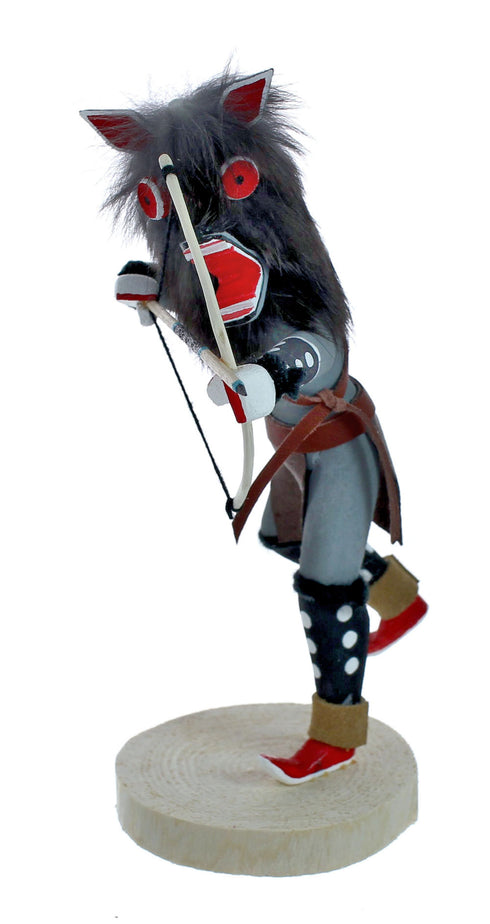 Navajo Native American Gray Wolf Kachina Doll NX11481