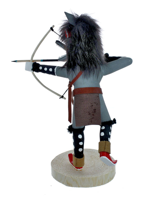 Navajo Native American Gray Wolf Kachina Doll NX11481