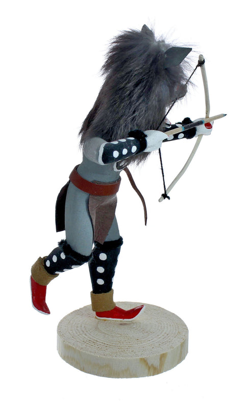 Navajo Native American Gray Wolf Kachina Doll NX11481