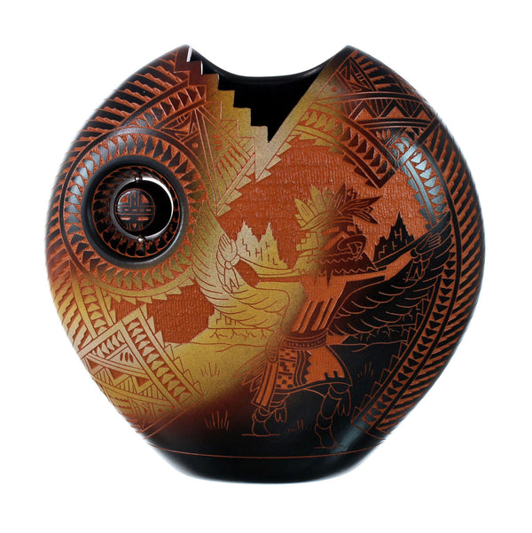 Navajo Indian Hand Crafted Pot By Artist Orion Aragon Laguna Pueblo NN20038