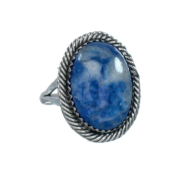 Denim Lapis Navajo Sterling Silver Ring Size 8 NN20109