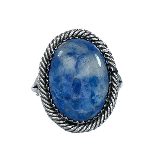 Denim Lapis Navajo Sterling Silver Ring Size 7-3/4 NN20111