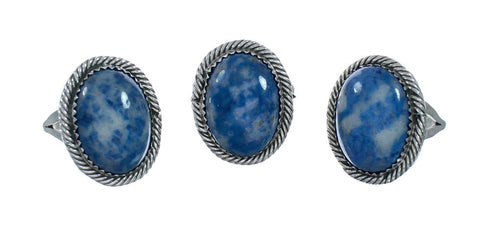 Denim Lapis Navajo Sterling Silver Ring Size 7-3/4 NN20111