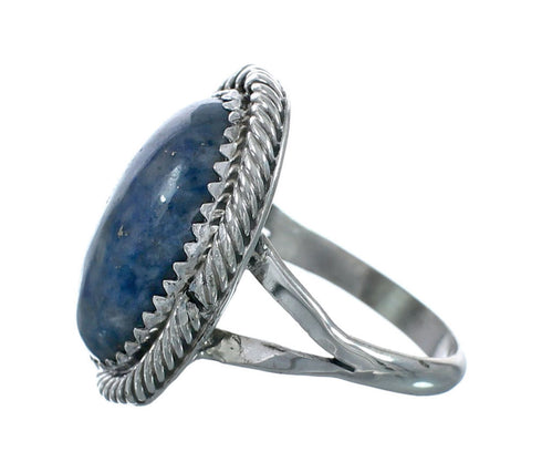 Denim Lapis Navajo Sterling Silver Ring Size 8 NN20112