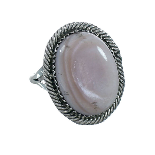 Navajo Pink Shell Sterling Silver Ring Size 9-3/4 NN20090