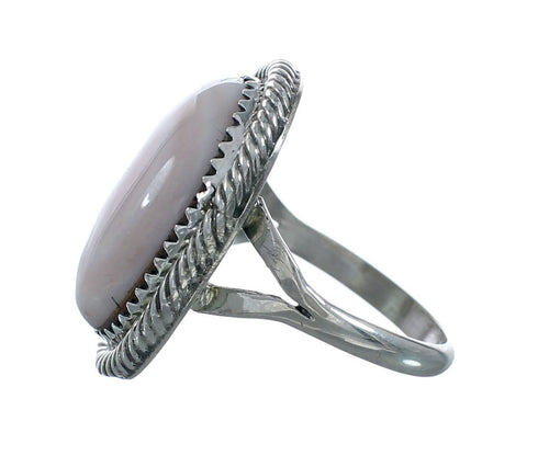 Navajo Pink Shell Sterling Silver Ring Size 7-1/2 NN20092