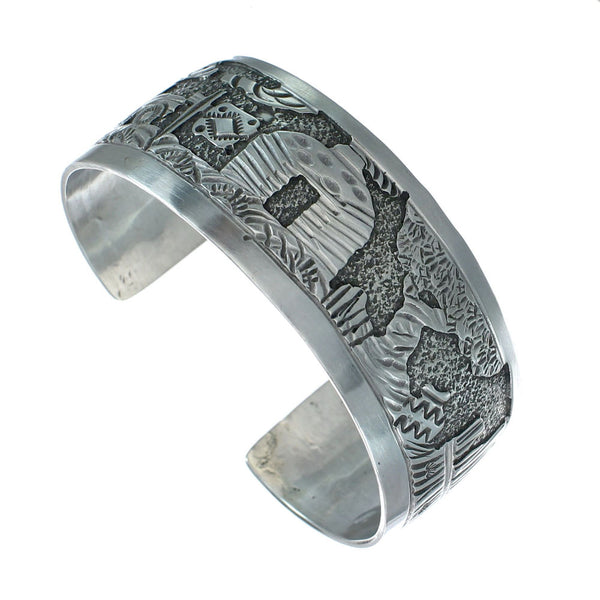 Native American Sterling Silver Storyteller Cuff Bracelet NN20238