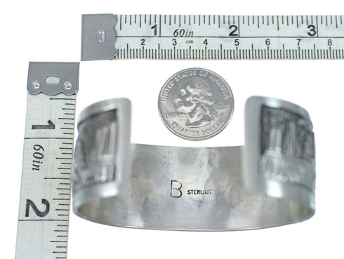 Native American Sterling Silver Storyteller Cuff Bracelet NN20238
