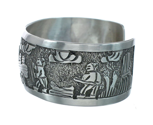 Native American Sterling Silver Storyteller Cuff Bracelet NN20236
