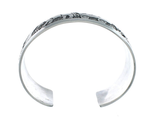 Native American Sterling Silver Storyteller Cuff Bracelet NN20236