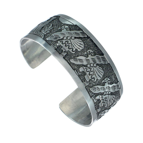 Native American Sterling Silver Storyteller Cuff Bracelet NN20240