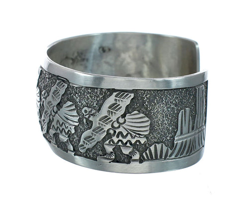 Native American Sterling Silver Storyteller Cuff Bracelet NN20240