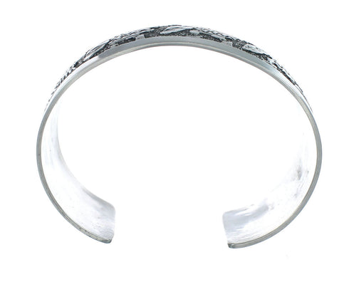Native American Sterling Silver Storyteller Cuff Bracelet NN20240