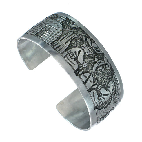 Native American Sterling Silver Storyteller Cuff Bracelet NN20239