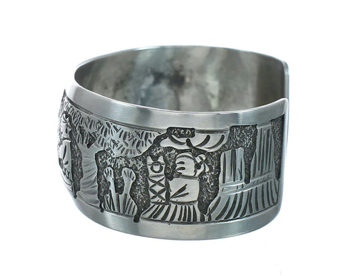 Native American Sterling Silver Storyteller Cuff Bracelet NN20239