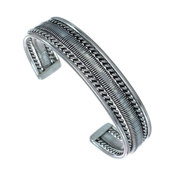 Authentic Sterling Silver Native American Navajo Cuff Bracelet NN20245