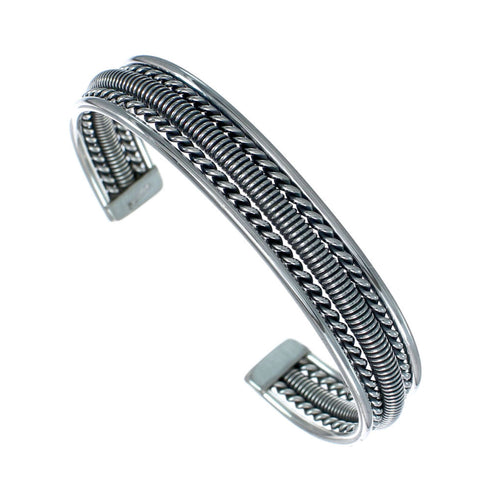 Authentic Sterling Silver Native American Navajo Cuff Bracelet NN20246