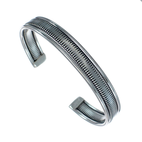 Native American Navajo Authentic Sterling Silver Cuff Bracelet NN20247