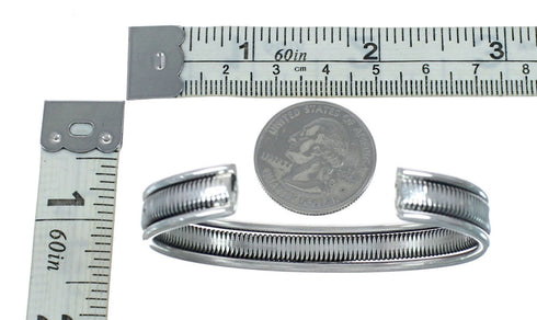 Native American Navajo Authentic Sterling Silver Cuff Bracelet NN20247