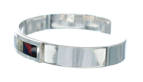 Zuni Sterling Silver Multicolor Inlay Cuff Bracelet NN20157