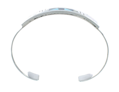 Zuni Sterling Silver Multicolor Inlay Cuff Bracelet NN20157