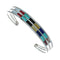 Multicolor Inlay Genuine Sterling Silver Zuni Cuff Bracelet NN20137