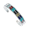 Multicolor Inlay Genuine Sterling Silver Zuni Cuff Bracelet NN20135