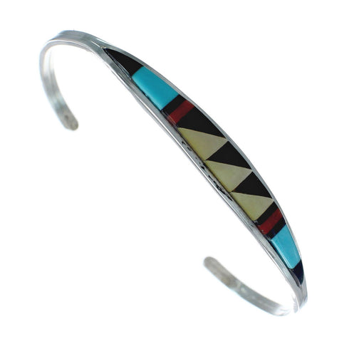 Zuni Multicolor Inlay Sterling Silver Cuff Bracelet NN20130