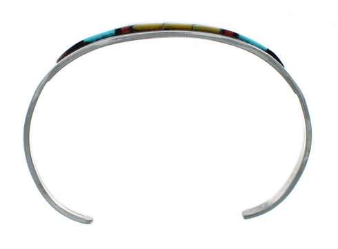 Zuni Multicolor Inlay Sterling Silver Cuff Bracelet NN20130