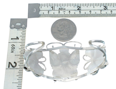 Zuni Indian Multicolor Sterling Silver Butterfly Inlay Cuff Bracelet NN20138