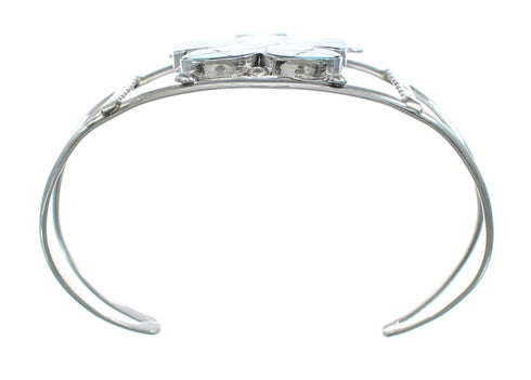 Zuni Indian Multicolor Sterling Silver Butterfly Inlay Cuff Bracelet NN20151